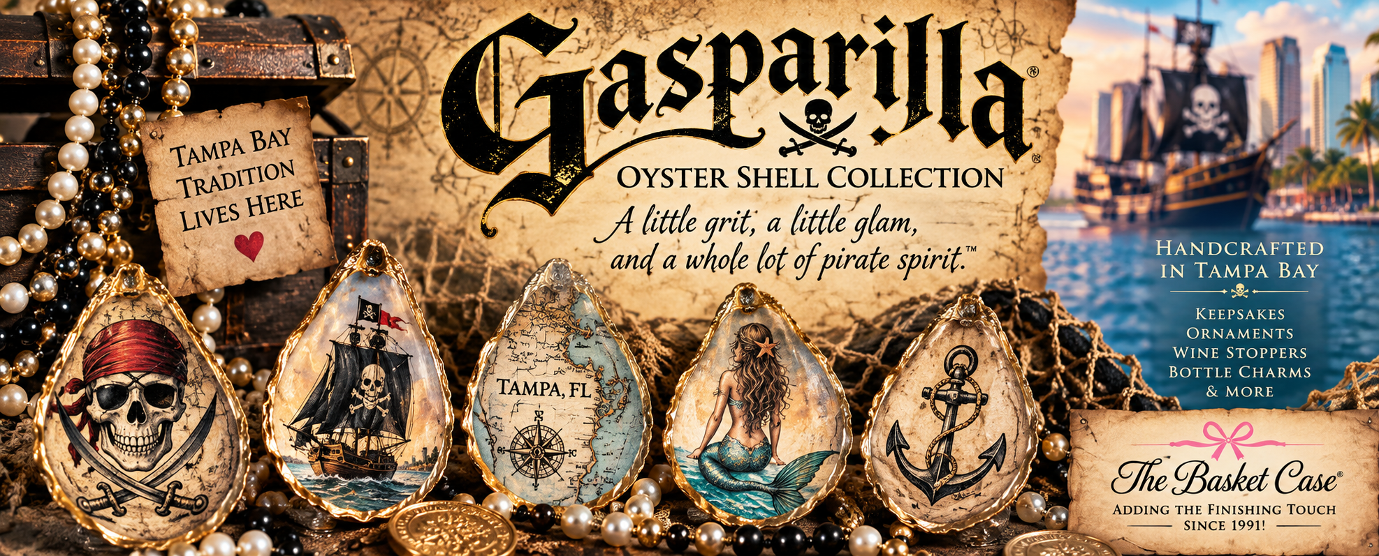 The Basket Case Gasparilla Oyster Shell Collection